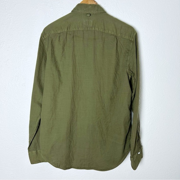 rag & bone Standard Issue Button Down Beach Shirt Dark Olive Sz Medium - Picture 3 of 6
